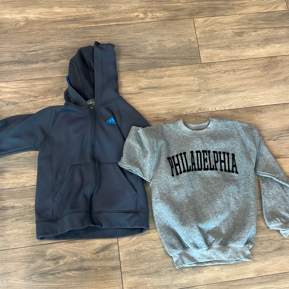 Adidas half zip and Philadelphia sweatshirt, barely worn priced to sell